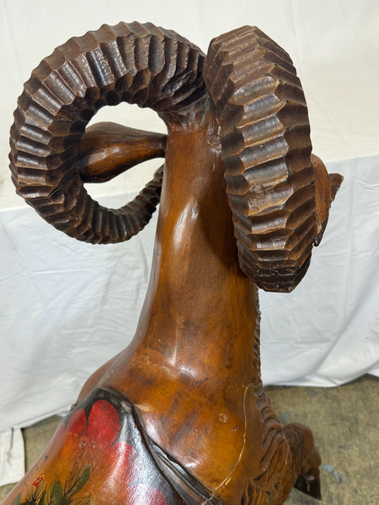 ANTIQUE WOODEN CAROUSEL RAM