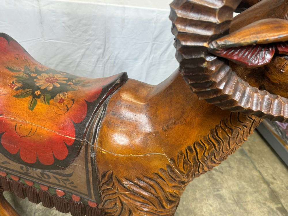 ANTIQUE WOODEN CAROUSEL RAM