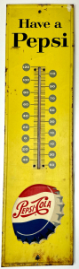 VINTAGE EMBOSSED "HAVE A PEPSI" THERMOMETER