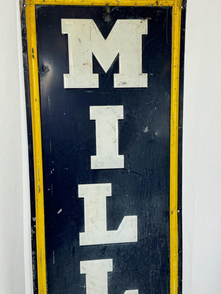 RARE VINTAGE MILLER TIRES TALL TIN ADVERTISING SIGN