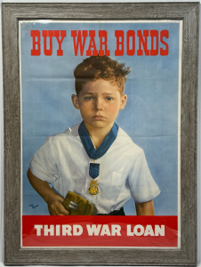 "BUY WAR BONDS" THIRD WAR LOAN FRAMED POSTER