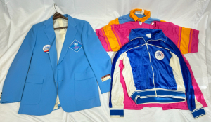 A RARE LEVIS 1984 LOS ANGELES OLYMPICS STAFF AND USA ATHLETE UNIFORM SET