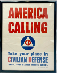 "AMERICA CALLING" ORIGINAL 1941 WORLD WAR II PROPAGANDA POSTER (22" X 28")