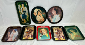 LOT OF (8) VINTAGE COCA COLA TRAYS