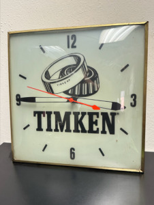 TIMKEN COMPANY BEARING CAR PARTS LIGHTED ADVERTISING BUBBLE CLOCK