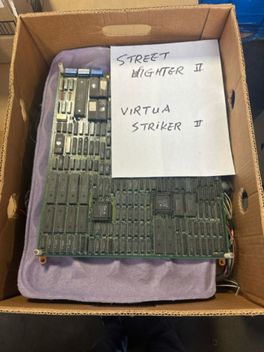 1 BOX LOT- STREETFIGHTER II, VIRTUA STRIKERS ARCADE PCB'S MISC.