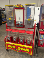 FUN ZONE 7 HEAD COMBO BULK VENDING CANDY CAPSULE RACK