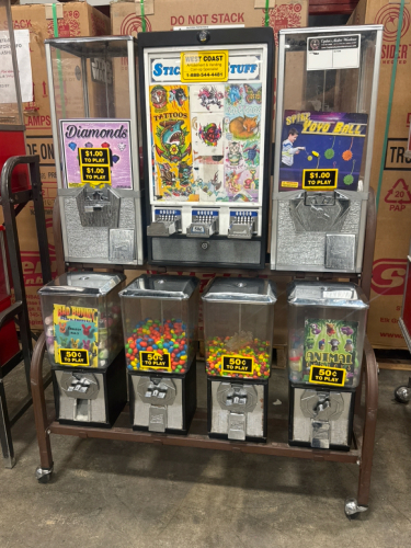 6 HEAD BULK VENDING W/ STICKERS