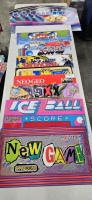 1 LOT- ORIGINAL ARCADE GAME TOP MARQUEES MIX BATCH, SHINOBI, 19XX, ICEBALL ETC.