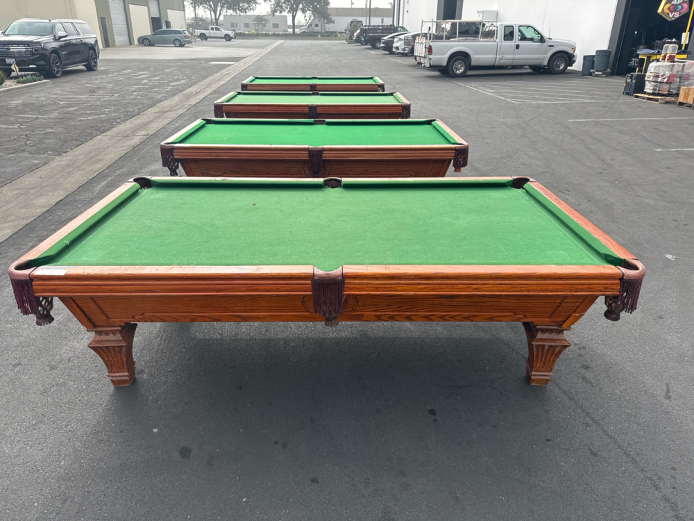 POOL TABLE 8' SLATE TOP CUSTOM POCKET TABLE MURRAY & SONS CO. RETRO #1