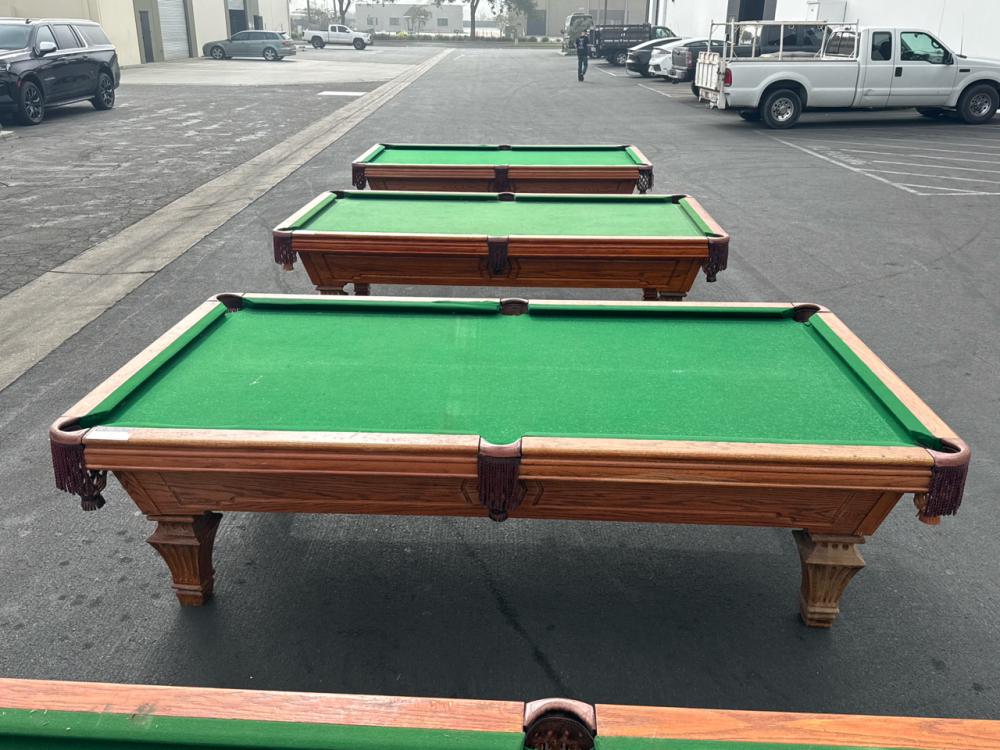 POOL TABLE 8' SLATE TOP CUSTOM POCKET TABLE MURRAY & SONS CO. RETRO #2