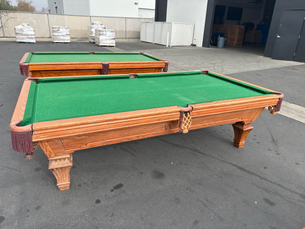 POOL TABLE 8' SLATE TOP CUSTOM POCKET TABLE MURRAY & SONS CO. RETRO #2