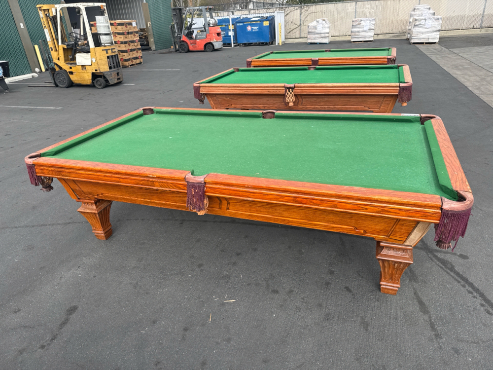 POOL TABLE 8' SLATE TOP CUSTOM POCKET TABLE MURRAY & SONS CO. RETRO #3