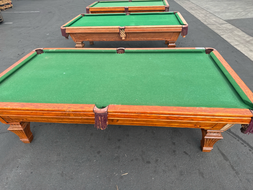 POOL TABLE 8' SLATE TOP CUSTOM POCKET TABLE MURRAY & SONS CO. RETRO #3