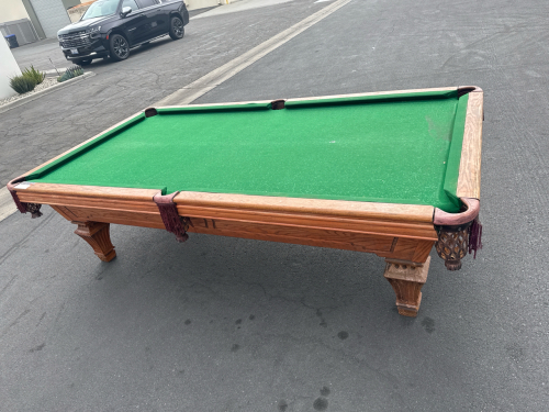 POOL TABLE 8' SLATE TOP CUSTOM POCKET TABLE MURRAY & SONS CO. RETRO #4