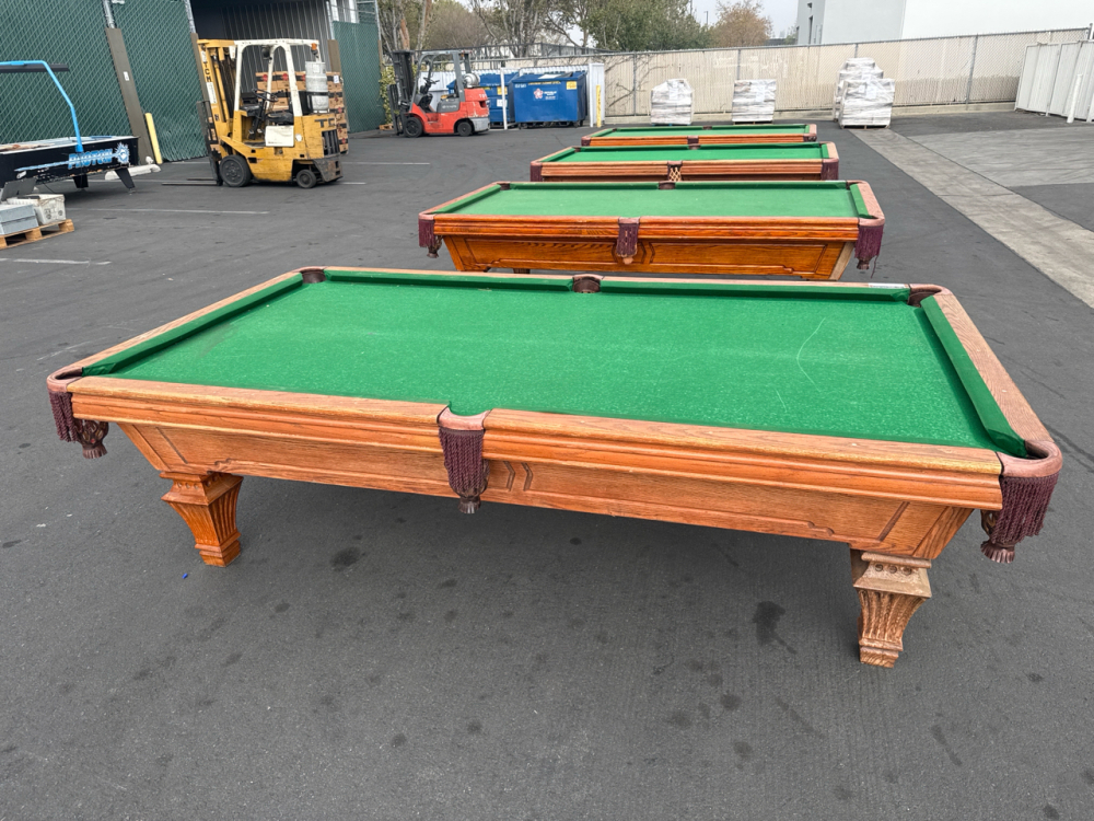 POOL TABLE 8' SLATE TOP CUSTOM POCKET TABLE MURRAY & SONS CO. RETRO #4