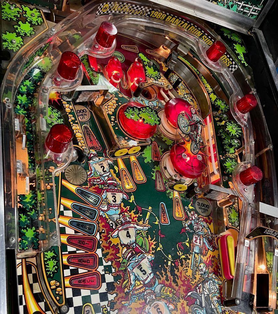 BANZAI RUN PINBALL MACHINE WILLIAMS 1988