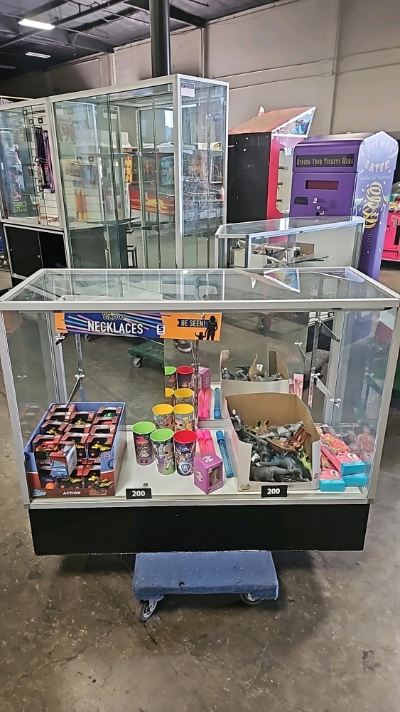 REDEMPTION CENTER GLASS DISPLAY CASE 60 WIDE