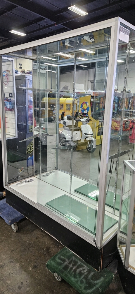 REDEMPTION CENTER GLASS DISPLAY CASE TALL