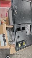 1 BOX LOT- MISC COIN DOOR PARTS ETC.