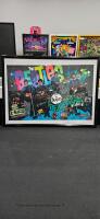 THE BEATLES PINBALL TRANSLITE FRAMED ART