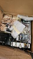 1 BOX LOT- MISC JUKEBOX PARTS ARCADE PARTS ETC.