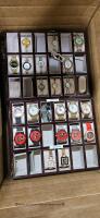 1 BOX LOT- MISC REDEMPTION GAME PRIZES, WATCHES, ETC.