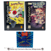 JUMPING FLASH! & TWISTED METAL LONG BOX WITH *STILL SEALED* PIZZA HUT DEMO DISC PLAYSTATION PS1 GAMES