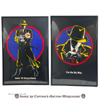 FRAMED DICK TRACY OFFICIAL MOVIE POSTERS "I'M ON MY WAY" & GUN FLASH