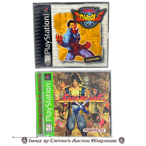 RIVAL SCHOOLS & SOUL BLADE CLASSIC PLAYSTATION PS1 FIGHTING GAMES