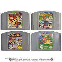 NINTENDO 64 MARIO GAME LOT - MARIO PARTY, MARIO KART 64, SUPER SMASH BROS, SUPER MARIO 64