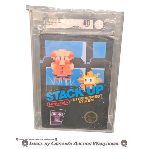 1985 NINTENDO NES BLACK SEAL STACK-UP VGA GRADE 85 NM L@@K!!! AMAZING!!