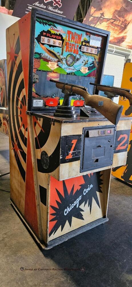 TWIN RIFLE GALLERY RIFLE SHOOTER ARCADE E.M.