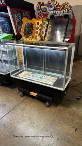 REDEMPTION CENTER GLASS DISPLAY CASE 47 WIDE