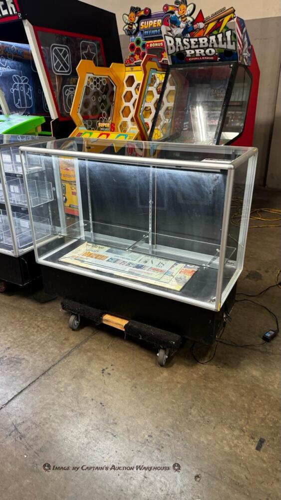 REDEMPTION CENTER GLASS DISPLAY CASE 47 WIDE