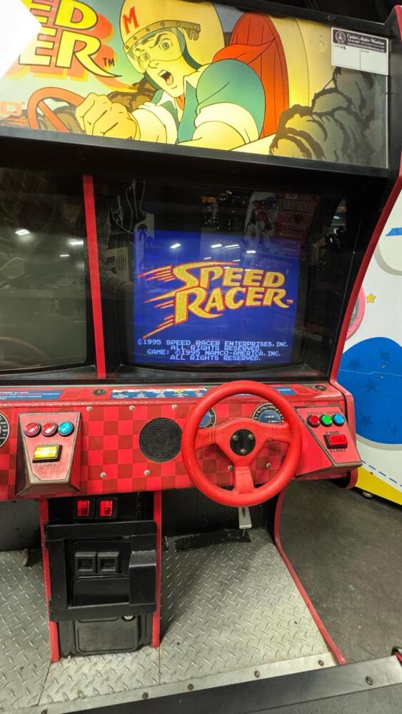SPEED RACER SITDOWN DUAL RACING ARCADE GAME NAMCO from DISNEYLAND