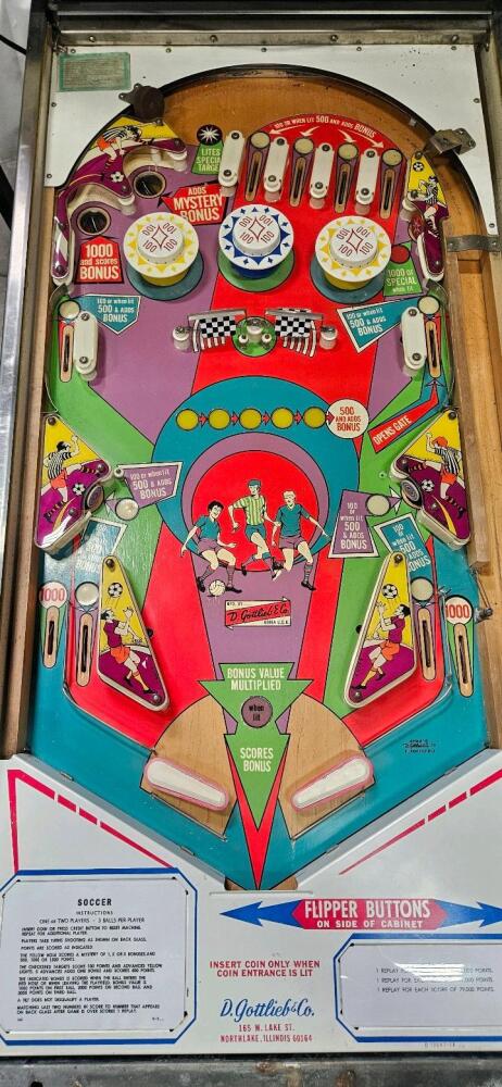 SOCCER PINBALL MACHINE GOTTLIEB 1974 Repurposed Back Glass Project
