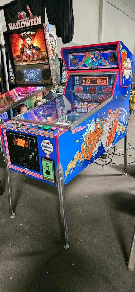 WILLIAMS SLUGFEST BASEBALL BAT PINBALL GAME W/ CARD DISPENSER