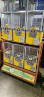 TOY STATION 6 HEAD BULK CAPSULE YELLOW VENDING RACK