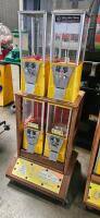 4 HEAD CANDY CAPSULE BULK VENDING RACK YELLOW