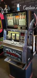 ANTIQUE SLOT MACHINE BLACK & WHITE DOUBLE BALLY