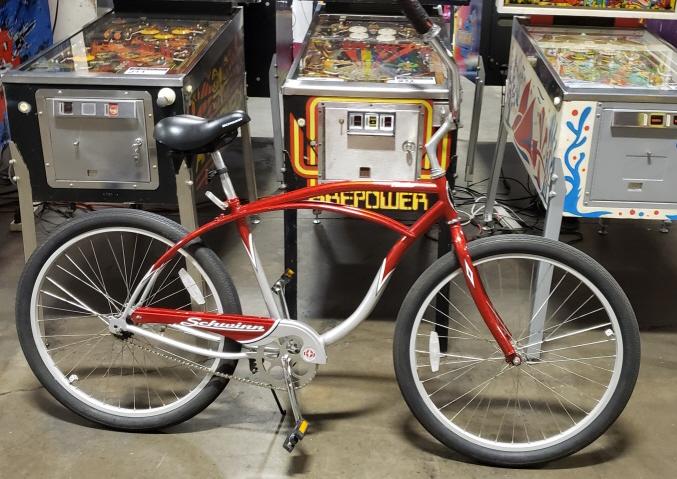 SCHWINN PANTHER MEN'S BEACH CRUISER RED/SILVER BICYCLE