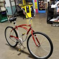 SCHWINN PANTHER MEN'S BEACH CRUISER RED/SILVER BICYCLE - 6