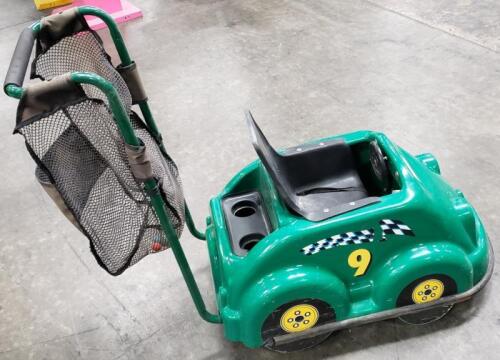 RACE CAR CHILD STROLLER GREEN #1