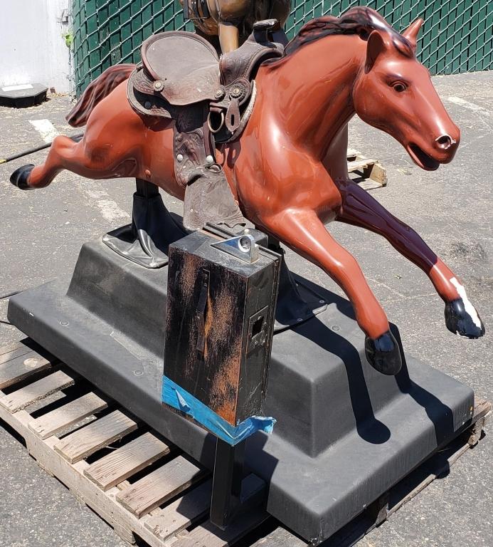 KIDDIE RIDE LEATHER SADDLE HORSE RIDE