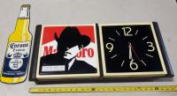 MARLBORO CLOCK SIGN & CORONA BEER TIN SIGN