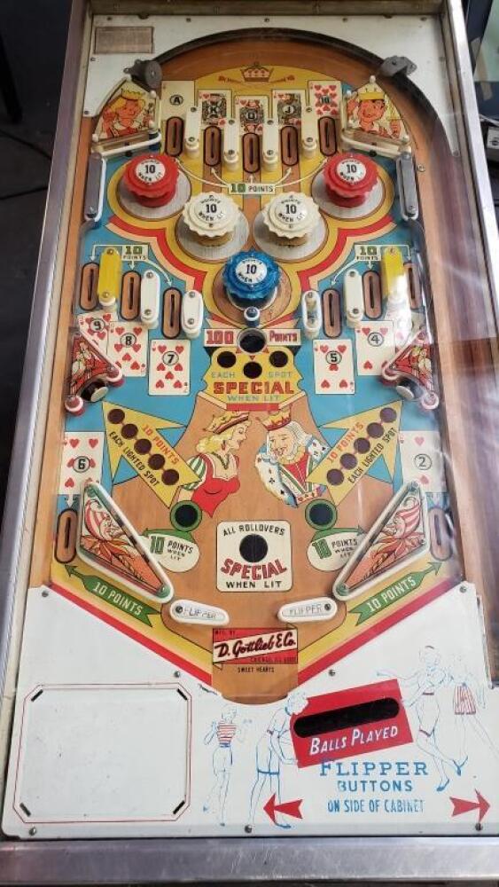SWEET HEARTS PINBALL MACHINE GOTTLIEB 1963