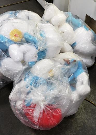 1 LOT- 4 BAGS OF JUMBO SMURF PLUSH TOYS