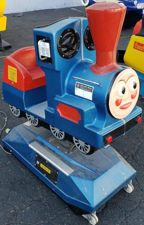 KIDDIE RIDE LOCOMOTIVE BLUE TRAIN RIDER