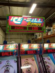 ICE-BALL ALLEY ROLLER REDEMPTION BONUS SIGN TOPPER